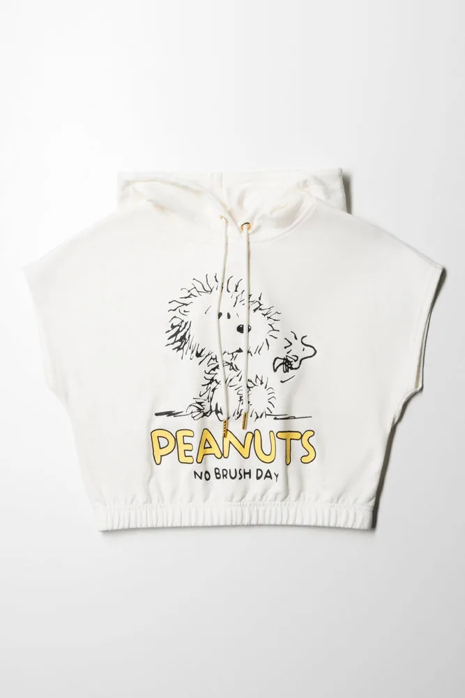 Snoopy Sleeveless Hoody Fleece White sold by Ackermas