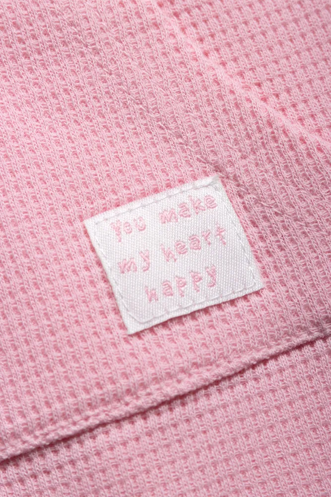 Waffle Dungaree Girl Pink sold by Ackermas product image thumbnail 3