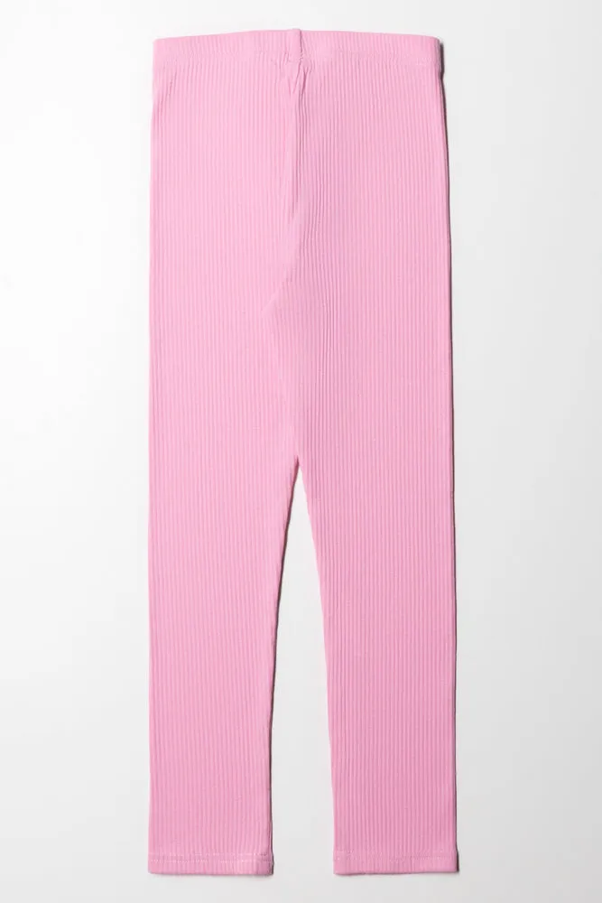 Rib Long Legging Mid Pink sold by Ackermas product image thumbnail 3