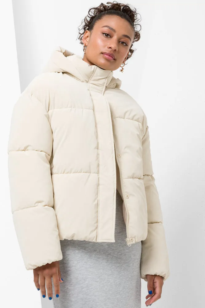 Hooded Puffer Jacket White sold by Ackermas