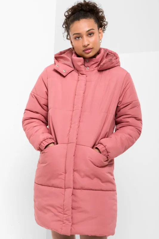 Longer Length Puffer Coat Pink sold by Ackermas