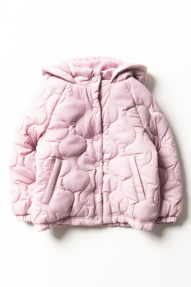 Quilted Hooded Jacket Pink sold by Ackermas