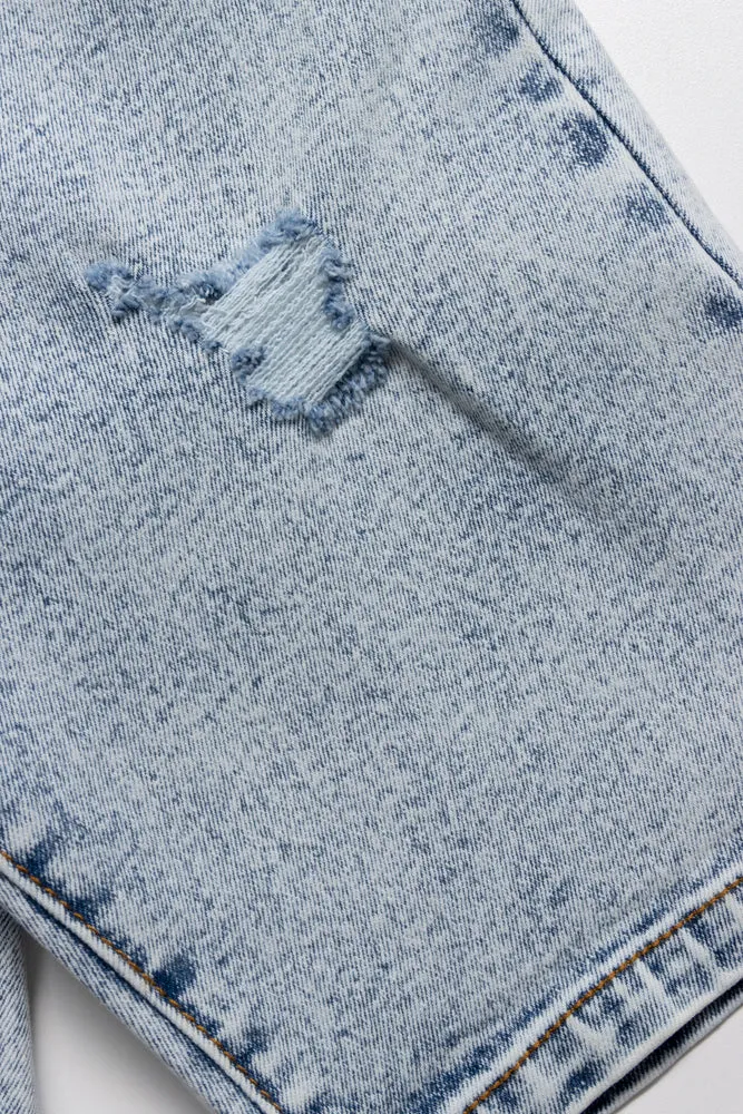 Denim Shorts Rip And Repaired Faded sold by Ackermas product image thumbnail 3