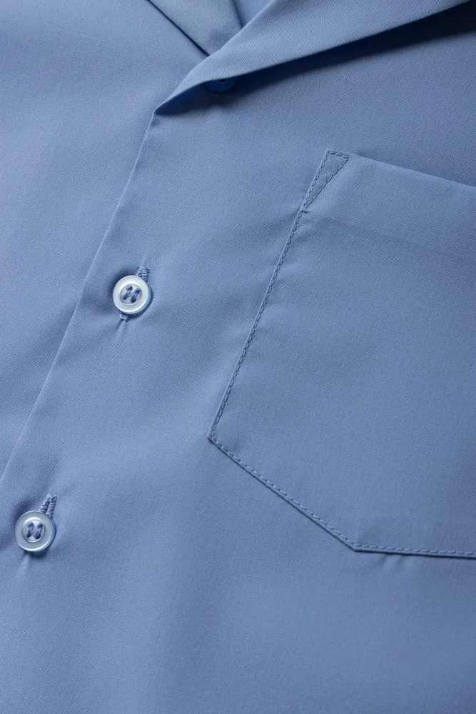 Unisex School Short Sleeve Open Neck Shirt Blue sold by Ackermas product image thumbnail 2