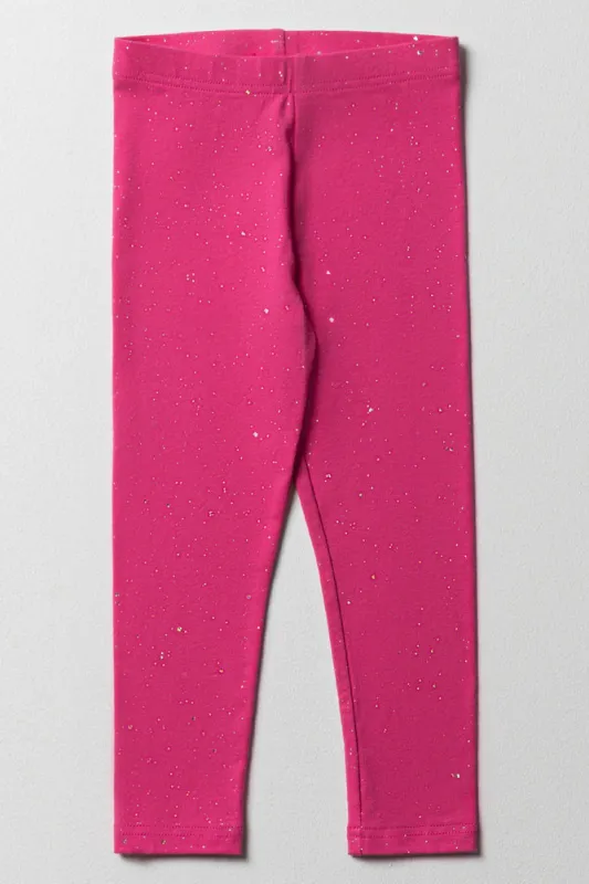 Glitter Aop Long Legging- Hot Pink sold by Ackermas