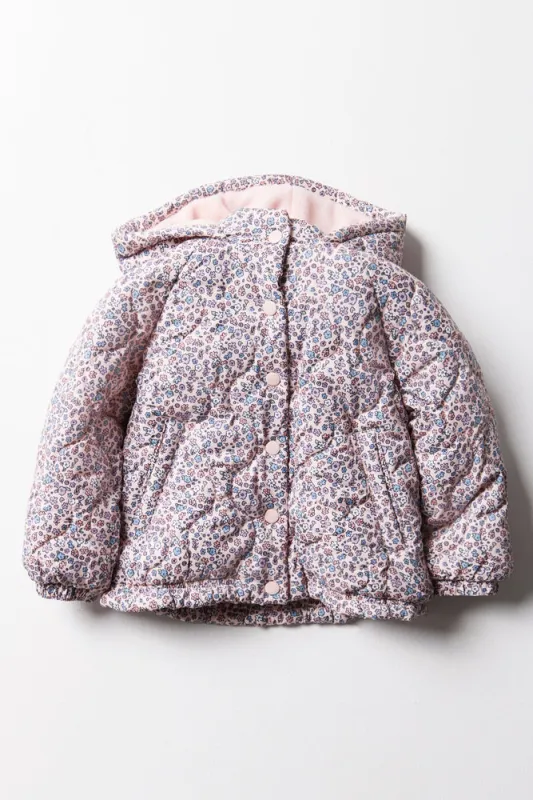 Quilted Hooded Jacket Pink sold by Ackermas