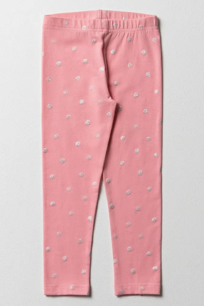 Glitter Leggings Bright Pink sold by Ackermas