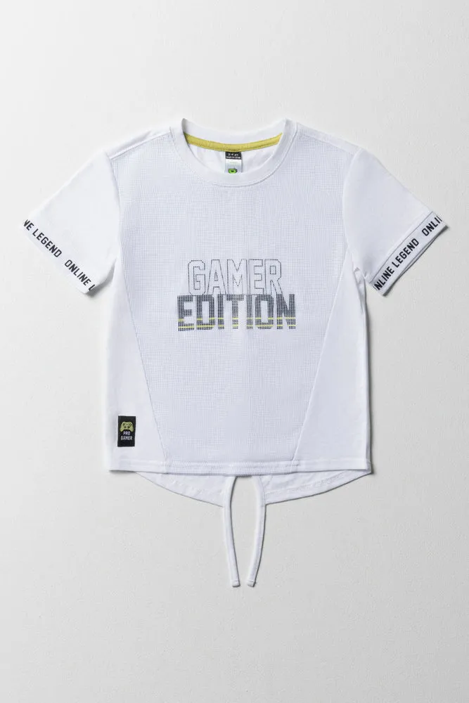 Tuxedo Back Short Sleeve T-Shirt White sold by Ackermas