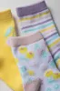 3 Pack Cherries Sweeter Together Socks Yellow And Purple sold by Ackermas