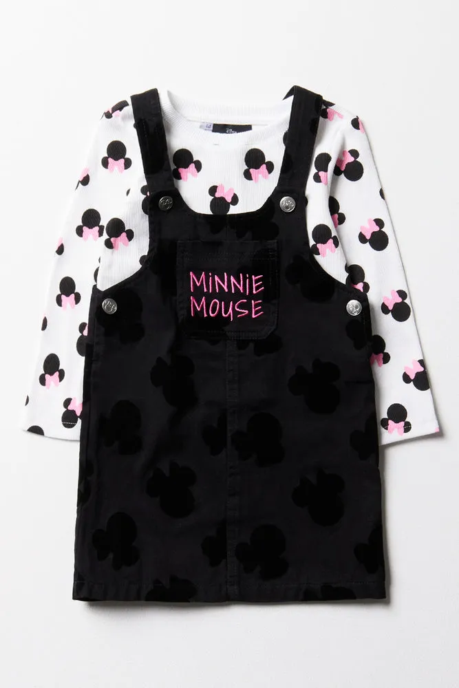 Minnie Mouse Denim Pinafore Black sold by Ackermas