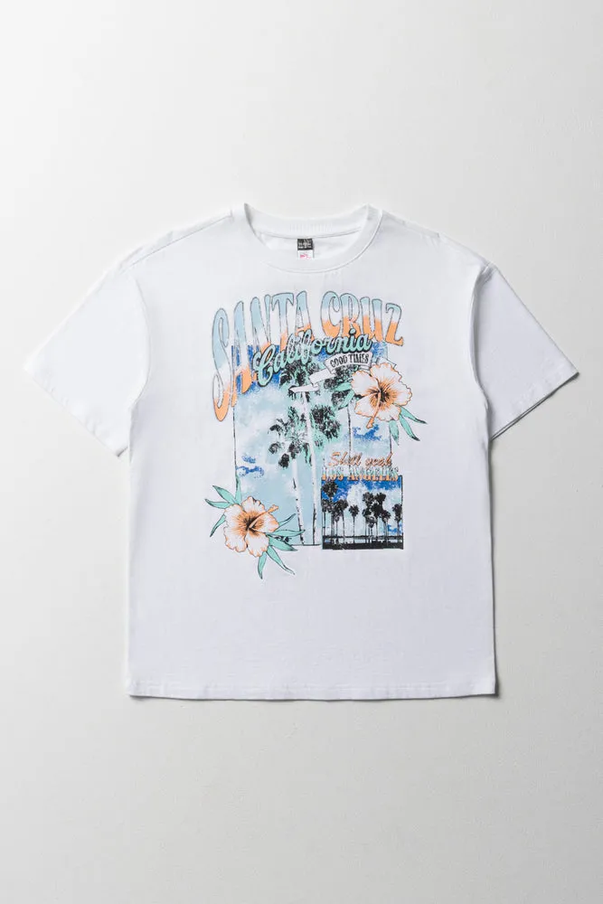 Oversized Short Sleeve T-Shirt White sold by Ackermas