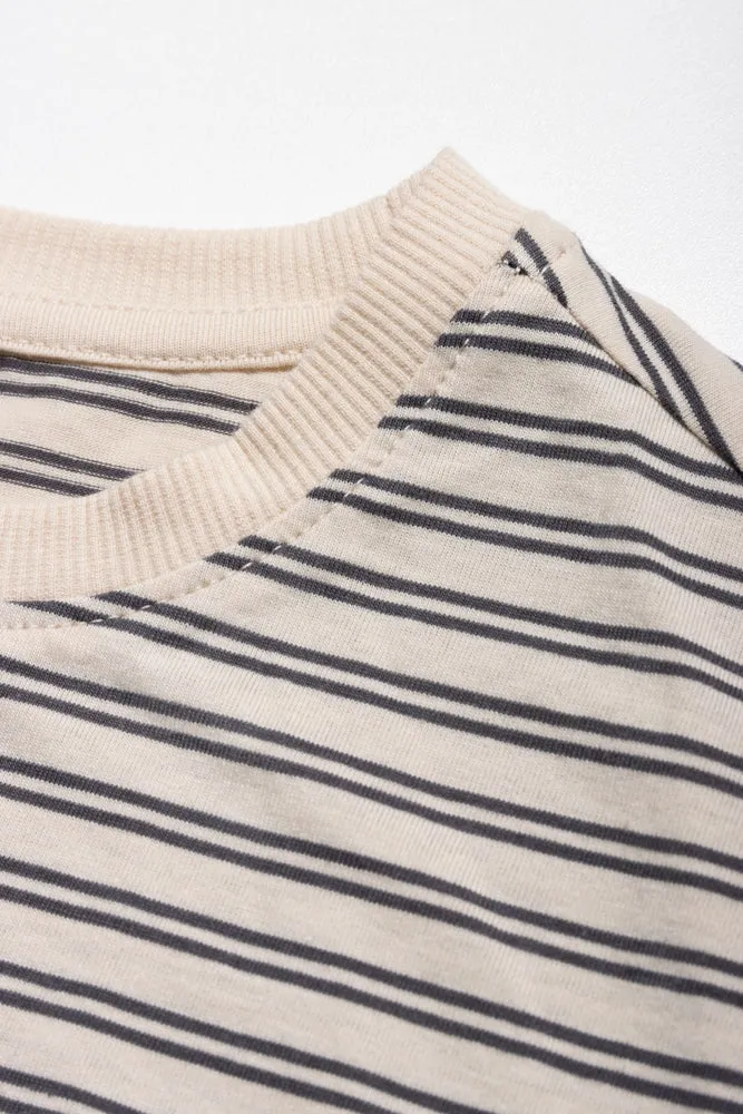 Regular Fit T-Shirt Stone & Grey Stripe sold by Ackermas product image thumbnail 2