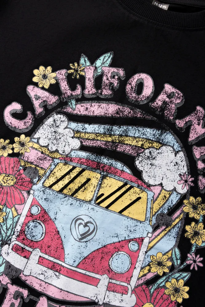 California Dreaming Oversized Short Sleeve T-Shirt Black sold by Ackermas product image thumbnail 2