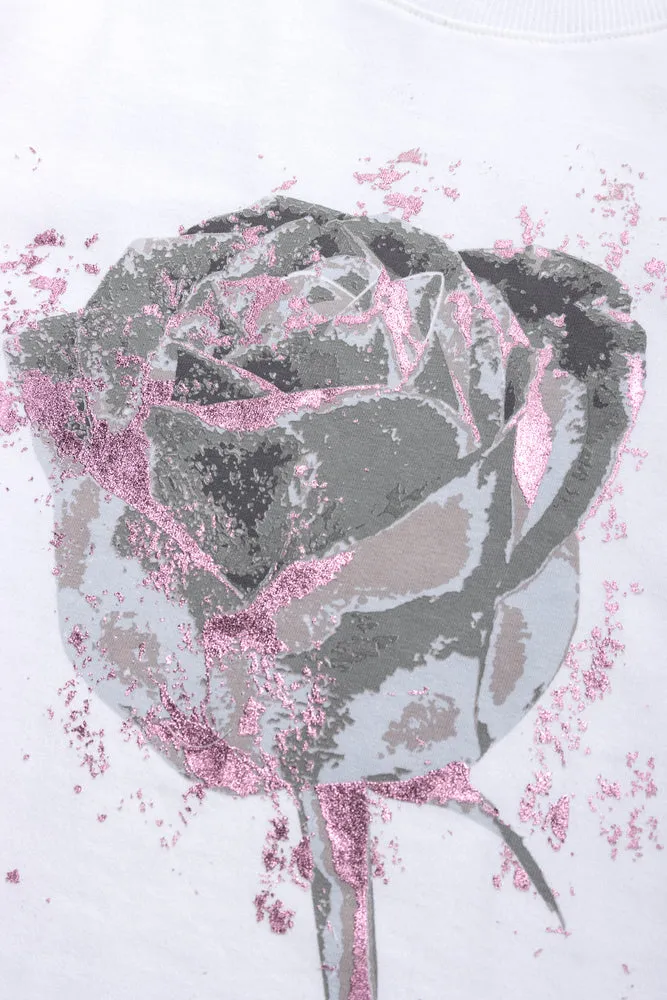 Baby Tee With Big Rose White sold by Ackermas product image thumbnail 2