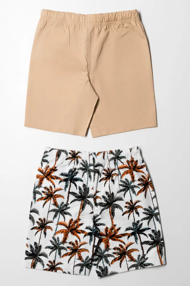 2 Pack Woven Shorts Nautical Off White And Natural sold by Ackermas product image thumbnail 3