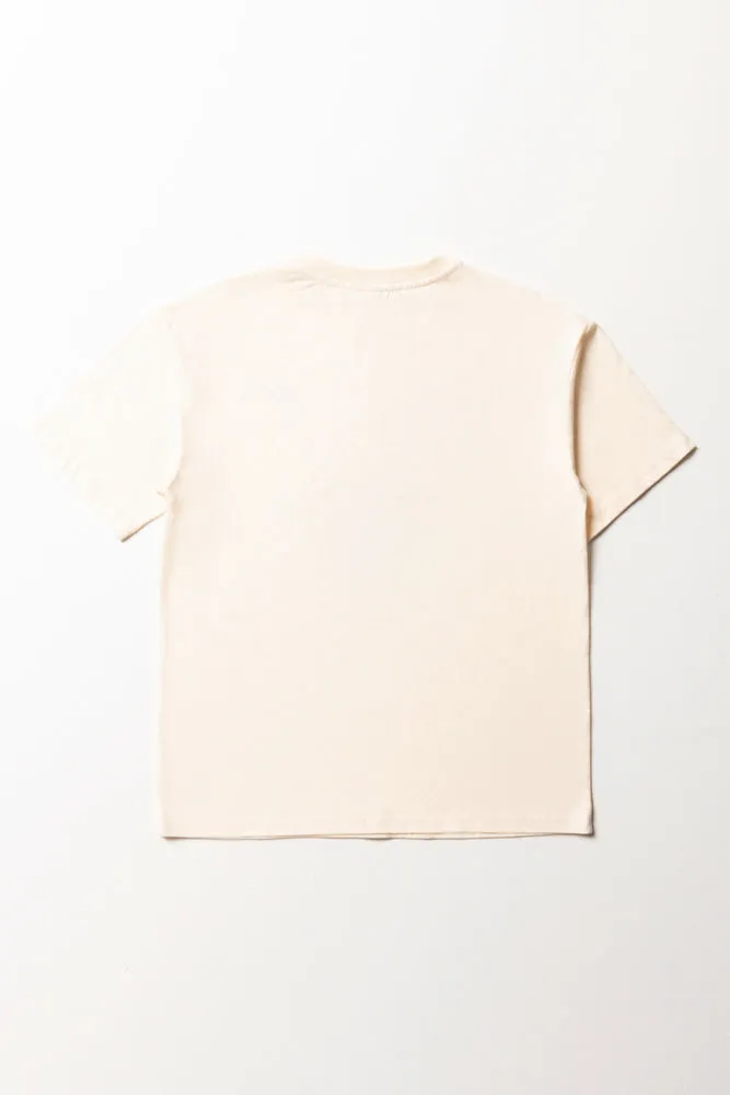Palm Springs Oversized Short Sleeve T-Shirt Natural sold by Ackermas product image thumbnail 3