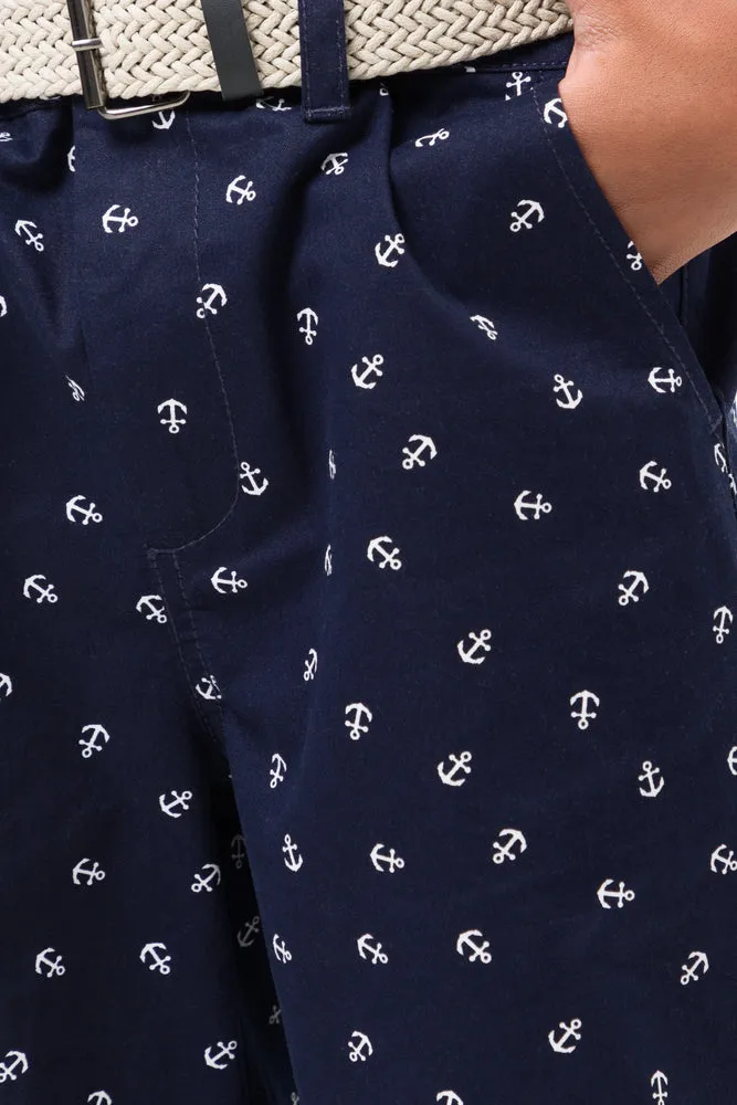 Belted Chino Shorts Navy sold by Ackermas product image thumbnail 4