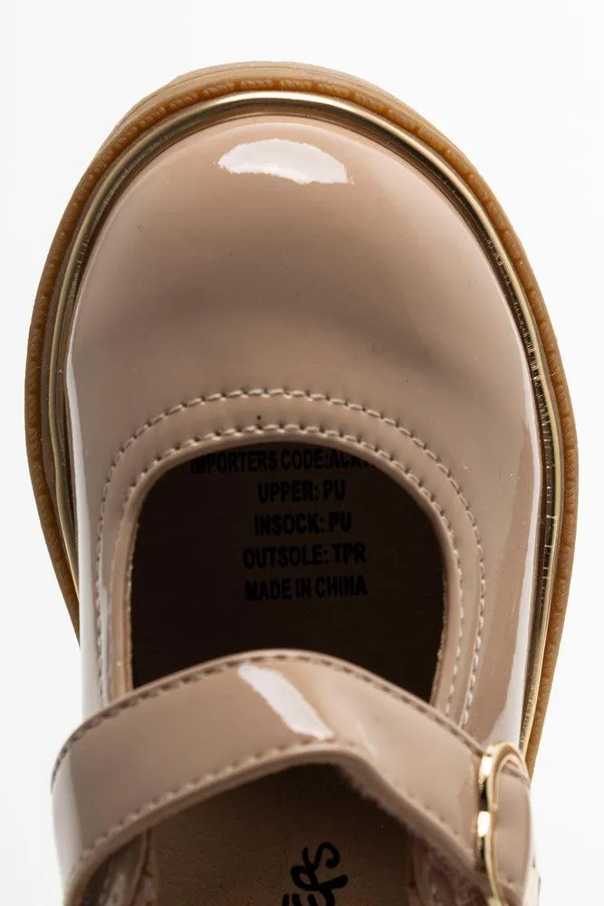 Heart Buckle Closed Shoe Patent Natural sold by Ackermas product image thumbnail 5