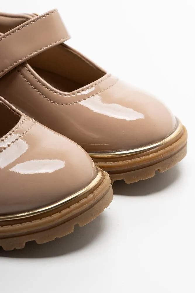 Heart Buckle Closed Shoe Patent Natural sold by Ackermas product image thumbnail 3