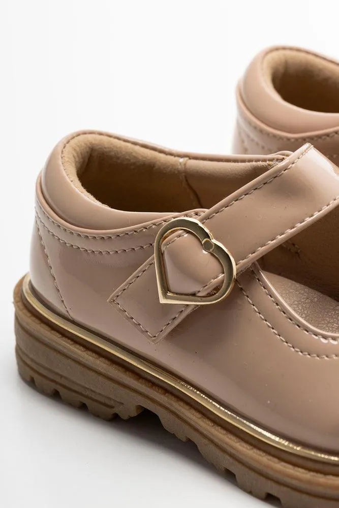 Heart Buckle Closed Shoe Patent Natural sold by Ackermas product image thumbnail 4