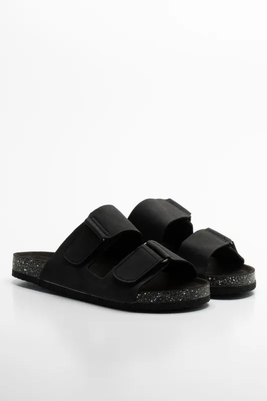 Double Strap Sandal Black sold by Ackermas