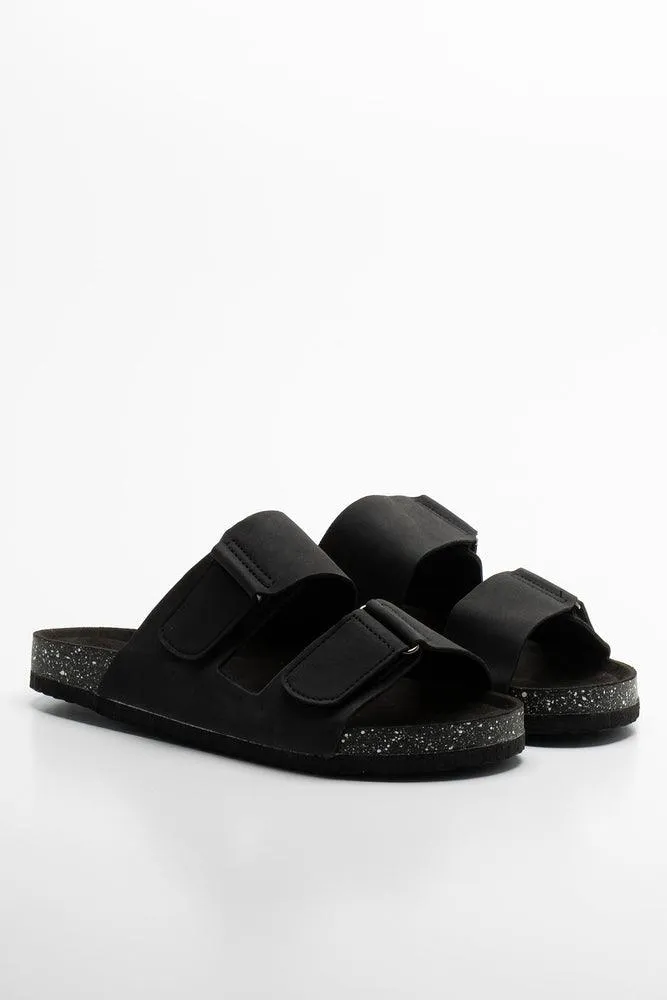 Double Strap Sandal Black sold by Ackermas
