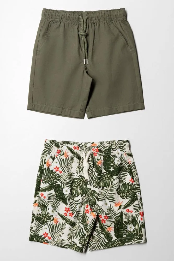 2 Pack Tropical Shorts Natural & Green sold by Ackermas