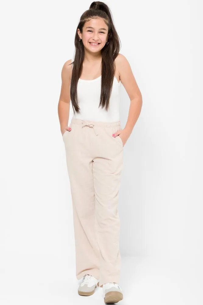 Linen Pull On Pants Stone sold by Ackermas