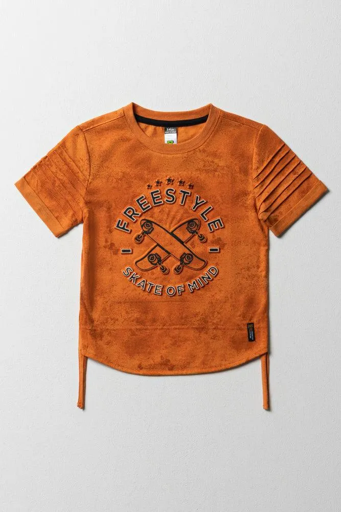 Skate Side Tuxedo T-Shirt Orange sold by Ackermas