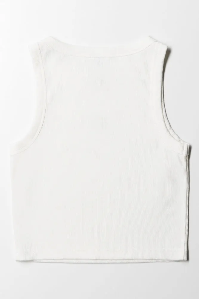 Rib Vest White sold by Ackermas product image thumbnail 3