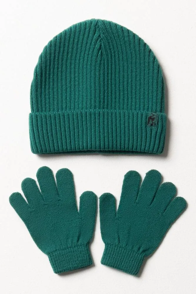 Beanie & Gloves Set Green sold by Ackermas