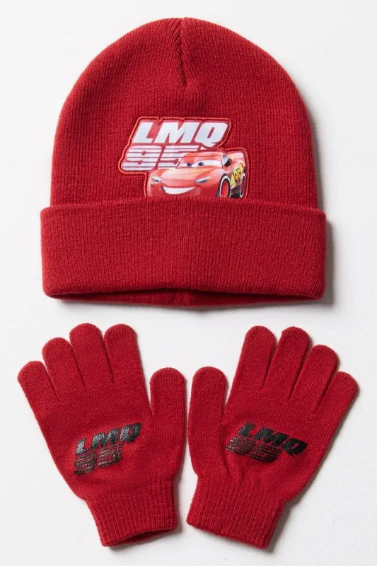 Cars Beanie & Gloves Set Red sold by Ackermas