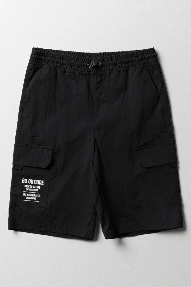 Cargo Shorts Black sold by Ackermas