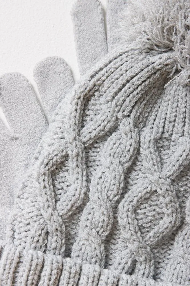 Beanie & Gloves Set Grey sold by Ackermas product image thumbnail 2