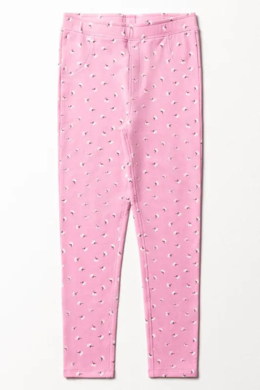 Flower Leggings Pink sold by Ackermas