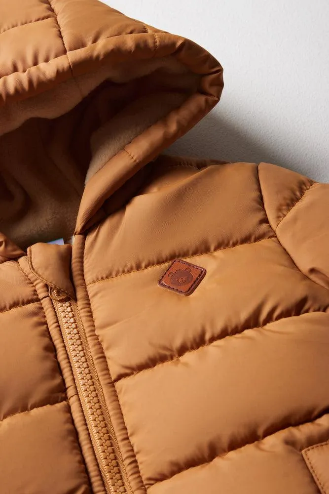 Hooded Puffer Jacket Tan sold by Ackermas product image thumbnail 2