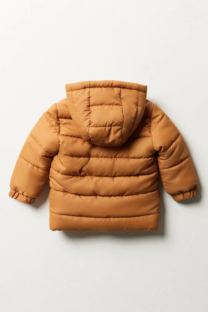 Hooded Puffer Jacket Tan sold by Ackermas product image thumbnail 4