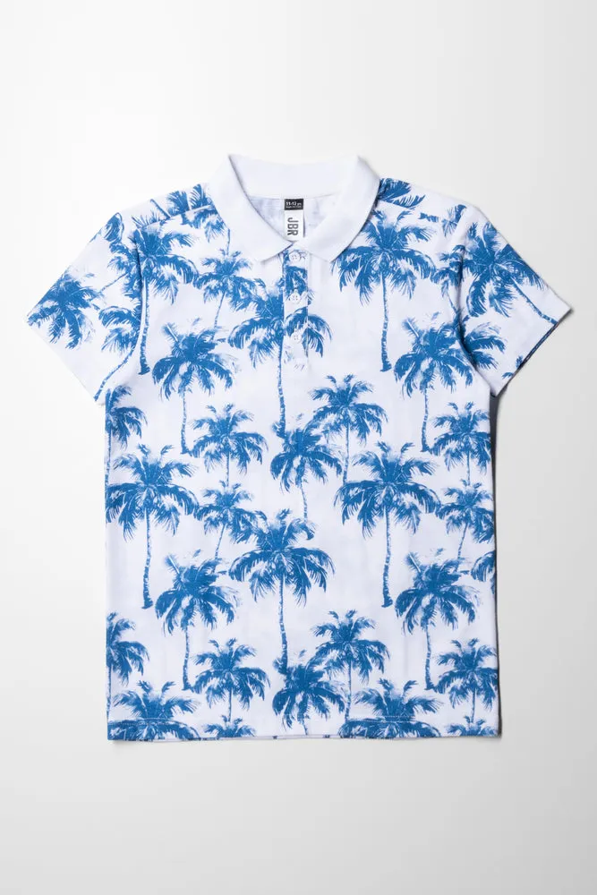 Short Sleeve Golfer White & Blue sold by Ackermas