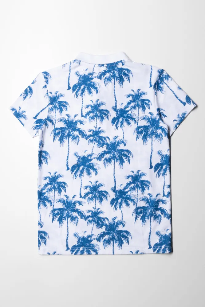 Short Sleeve Golfer White & Blue sold by Ackermas product image thumbnail 3