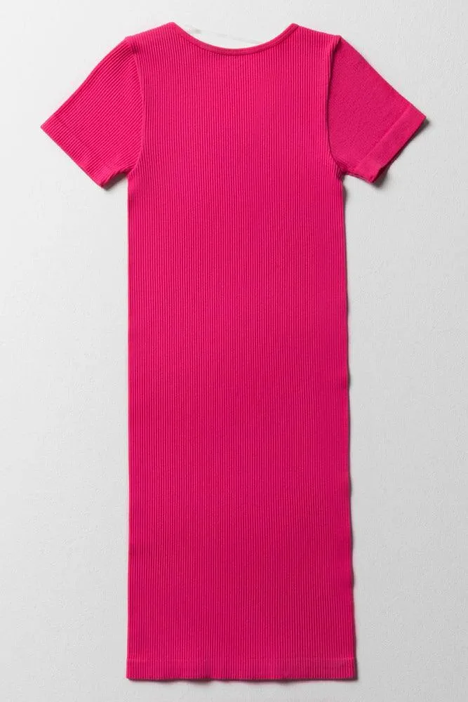 Seamless Short Sleeve Dress Pink sold by Ackermas product image thumbnail 3