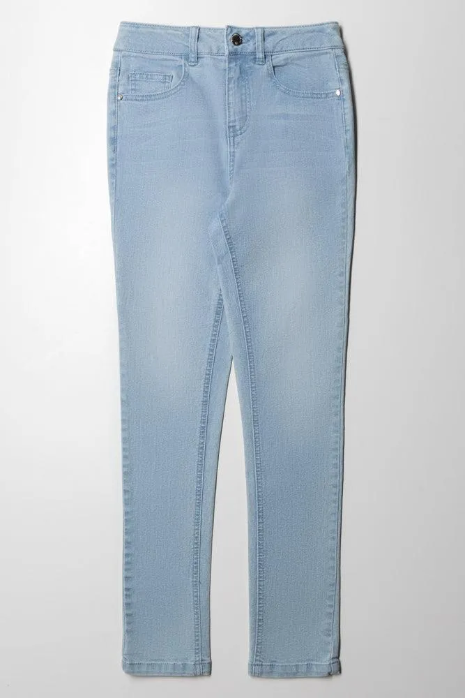 Skinny Denim Jeans Light Blue sold by Ackermas