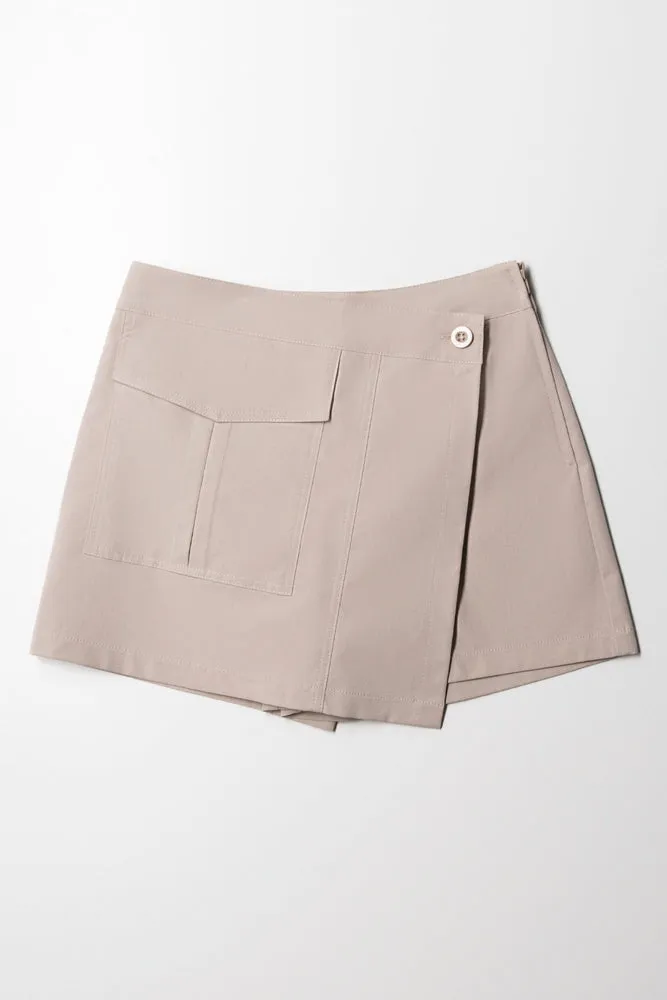 Cargo Pocket Skort Stone sold by Ackermas