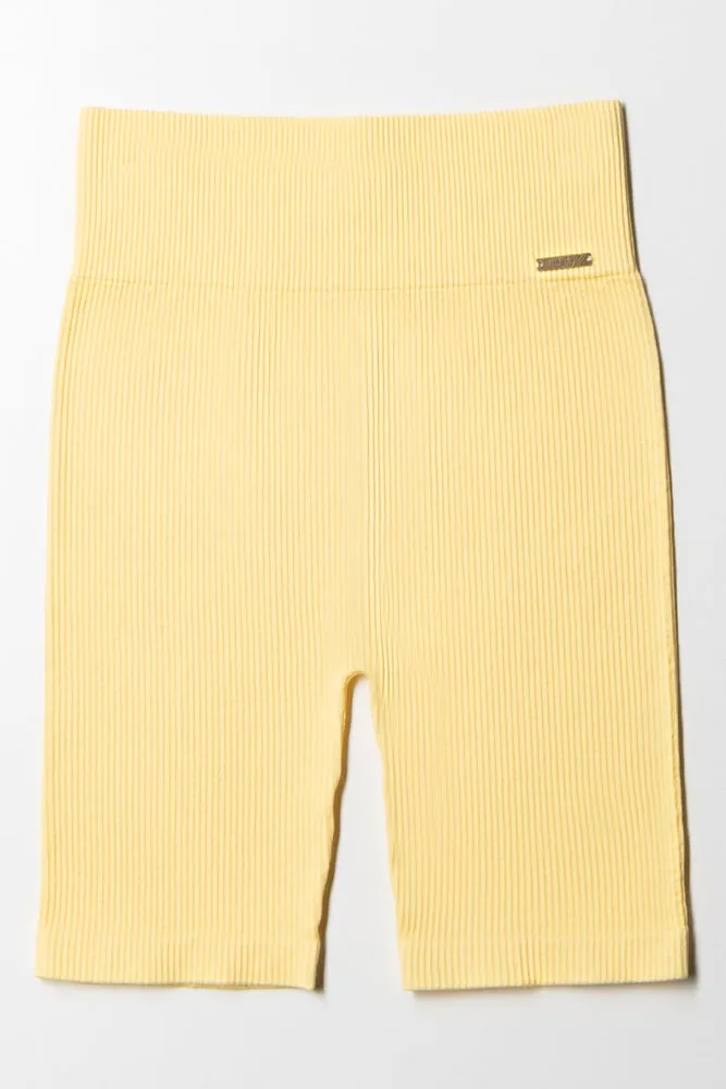 Seamless Cycle Shorts Yellow sold by Ackermas