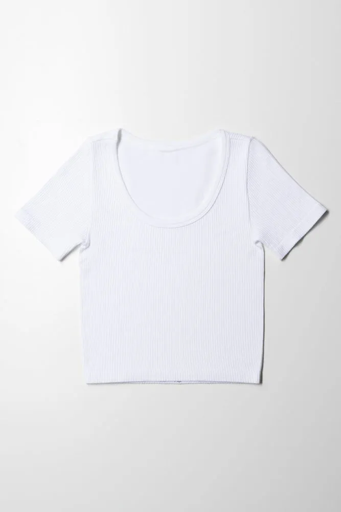 Seamless Short Sleeve T-Shirt White sold by Ackermas