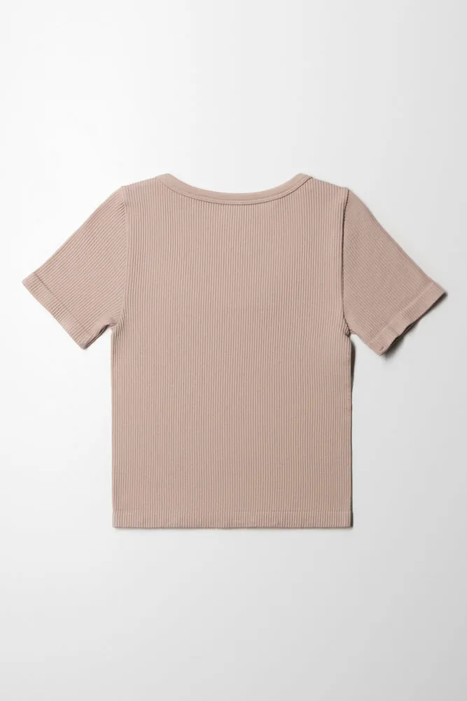 Seamless Short Sleeve T-Shirt Natural sold by Ackermas product image thumbnail 3