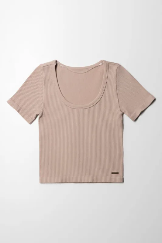 Seamless Short Sleeve T-Shirt Natural sold by Ackermas