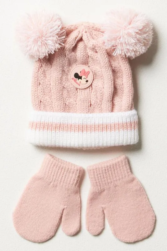 Minnie Mouse Beanie & Mittens Set Pink sold by Ackermas