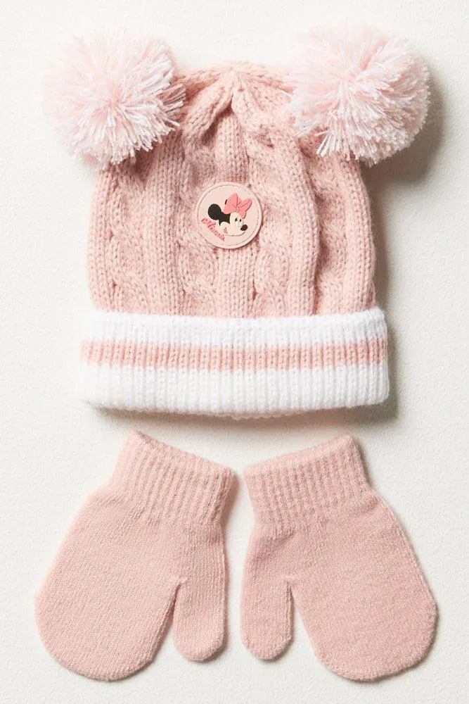 Minnie Mouse Beanie & Mittens Set Pink sold by Ackermas