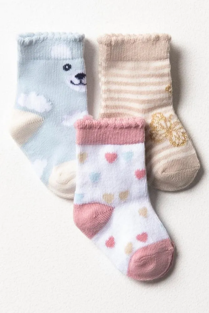 3 Pack Butterfly Socks Multi sold by Ackermas