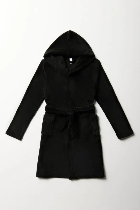 Coral Fleece Gown Black sold by Ackermas